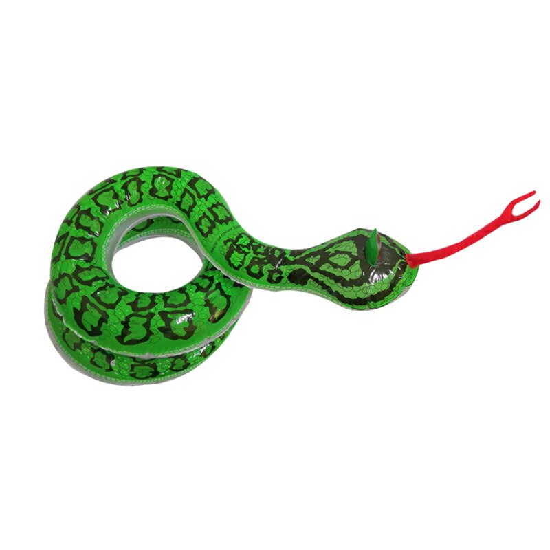 Super Long PVC Inflatable Snake Swimming pool Toy 110cm Inflatable Blow Up Snake Children Funny Inflatable Python Tricky Toy: Little Green Snake