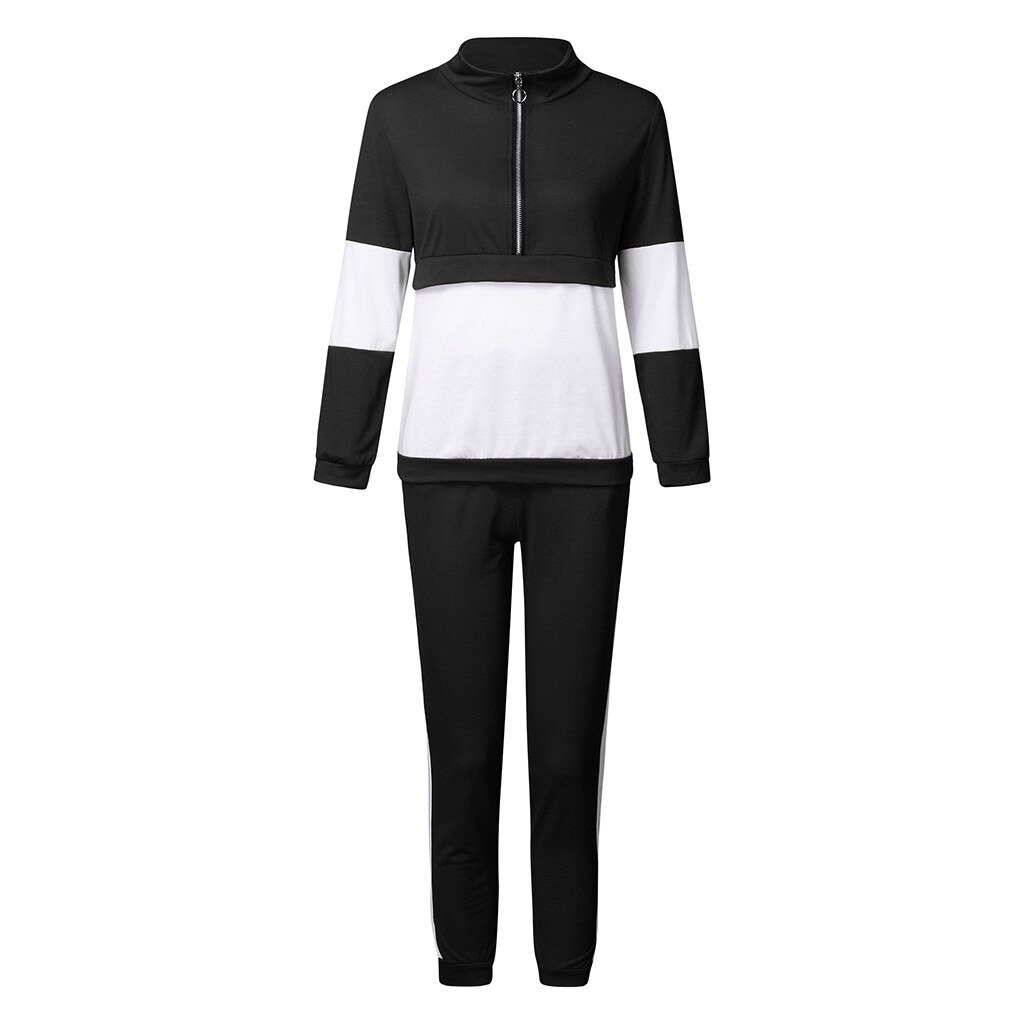 Tracksuits Women Sportswear Suit Two Piece Set Spring Street Tops and Jogger Set Suits Casual 2pcs Sweatsuit Outfit #D: XL