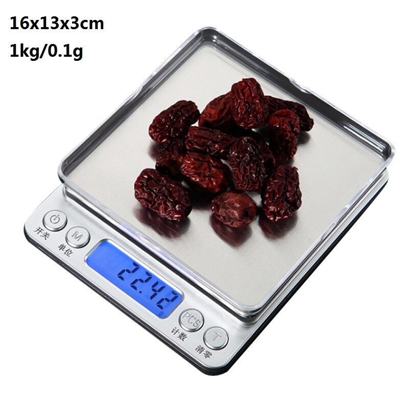 Balanza Digital portátil para cocina Balanza de alimentos para el hogar balanza electrónica de precisión 0,1g 0,01g balanza con plataforma sin batería: C