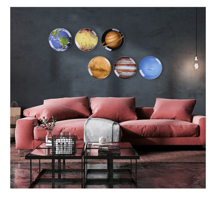 Creatieve Nordic Muur Opknoping Decoratieve Plaat Cosmic Zonnestelsel Planeet Ornamenten Astronaut Keramische Planeet Home Decoratie