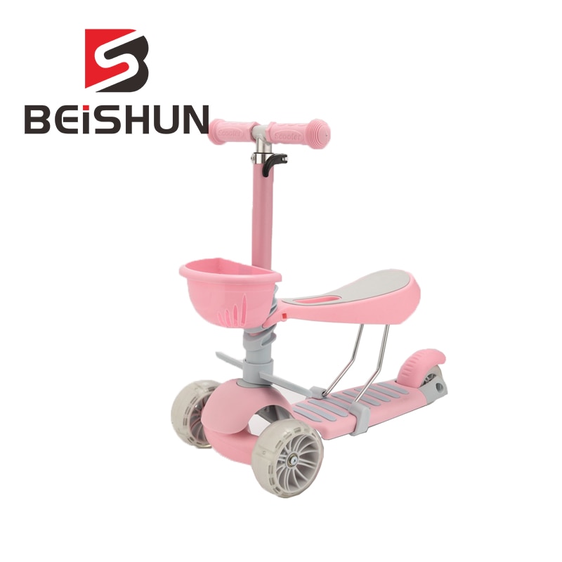 Trottinette 5 en 1 Flash, Trolley de Skateboard pour enfants: Pink (seat)