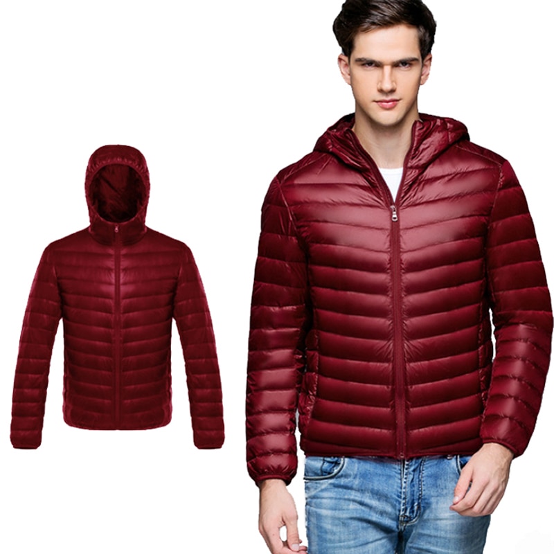 Märke 90%  vit dunjacka herr höst vinter varm kappa män ultralätt dunjacka herr vindtät parkas