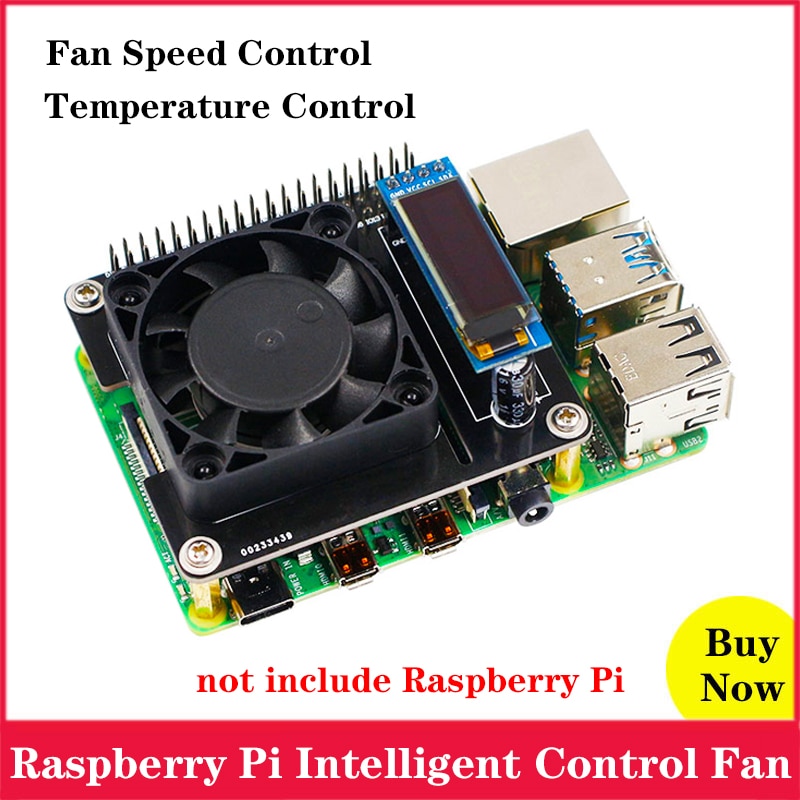 Raspberry Pi Intelligente Temperatur Control Fan Speed Control mit LCD Lüfter für Raspberry Pi 4 Modell B Pi 3B 3 B +
