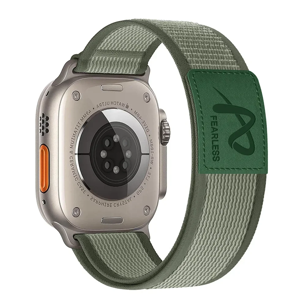 Trail Loop Strap For Apple Watch 46mm 49mm 41/45mm 44mm 42 40mm Nylon Bracelet Buckle iwatch Series 10 9 8 7 6 5 4 SE Ultra Band: GREEN BLUE / 14mm