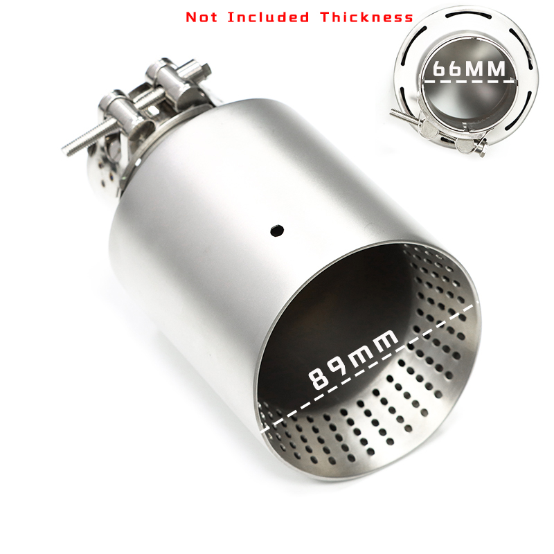 Embout de silencieux d'échappement universel GTI Golf 7 MK7, 57mm/60mm, 1 pièce, en acier inoxydable mat, pour voiture: ID66MMOD89MM