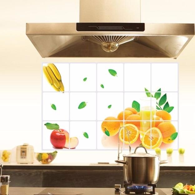 Kitchen Oilproof Removable Wall Stickers Art Decor Home Decal Lemon Fruit Oil Stickers Wall stickers Photo Wall Mural Art Decal