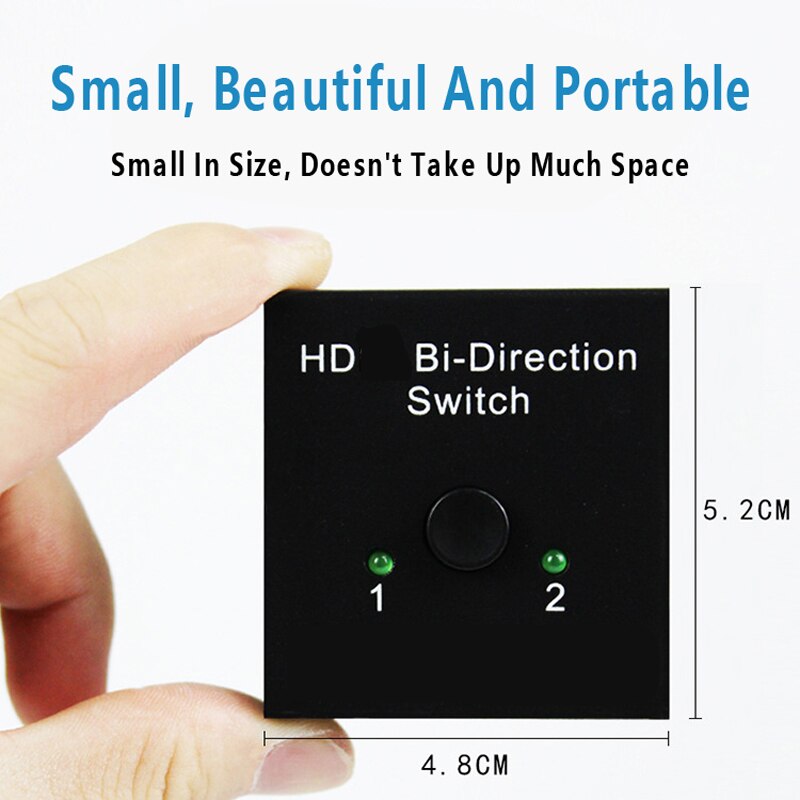 4K HDMI-compatible Switch 2 Ports Bi-directional Manual 2x1 1x2 Adapter Supports 4K FHD Ultra 1080P for Projector PS4/3 TV Box
