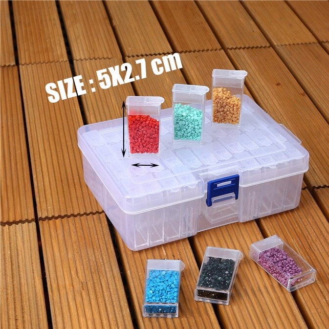 64 Grids Plastic Storage Jewelry Box Accessories Box Practical Plastic Case For Bead Rings Jewelry Display Organizer