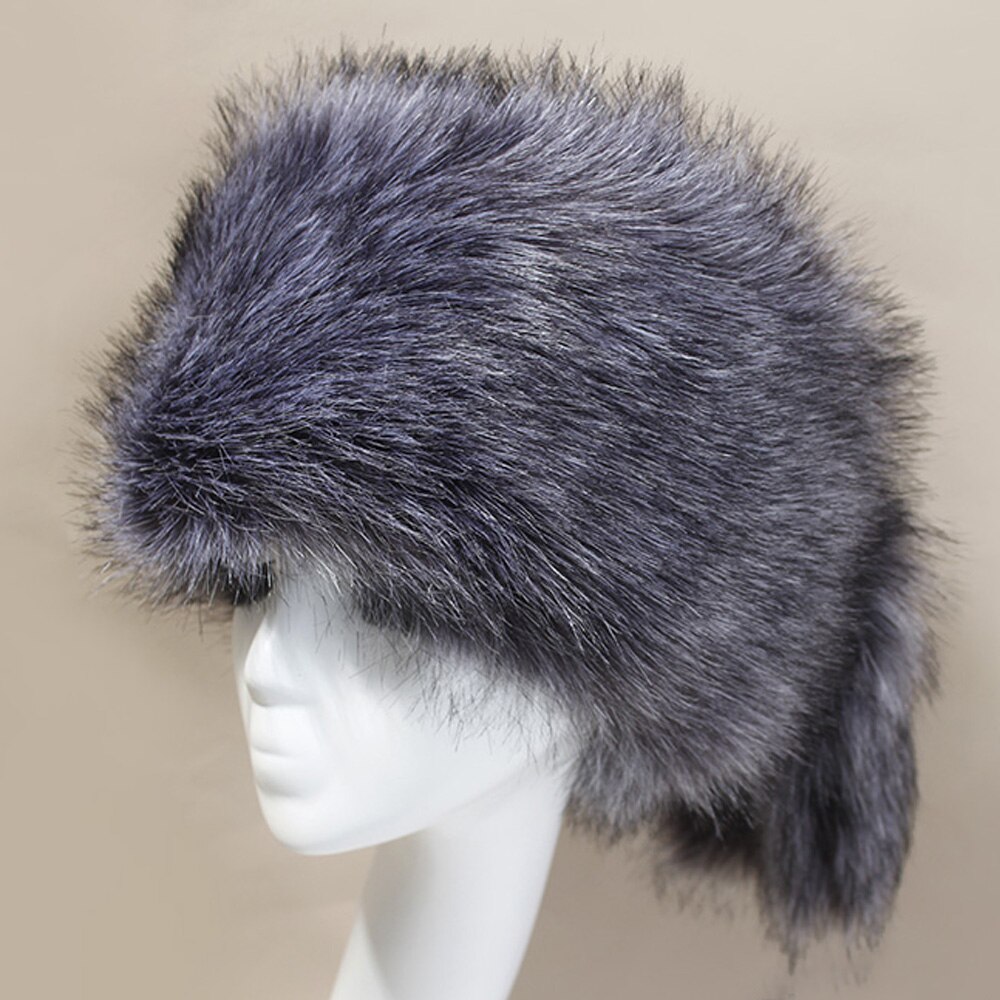 Vrouwen Hoeden In Winter Thicken Warm Faux Vos Bontmuts Russische Outdoor Ski Cap Mode Zachte Comfortabele Casual Herfst Winter hoed: Premium Gray