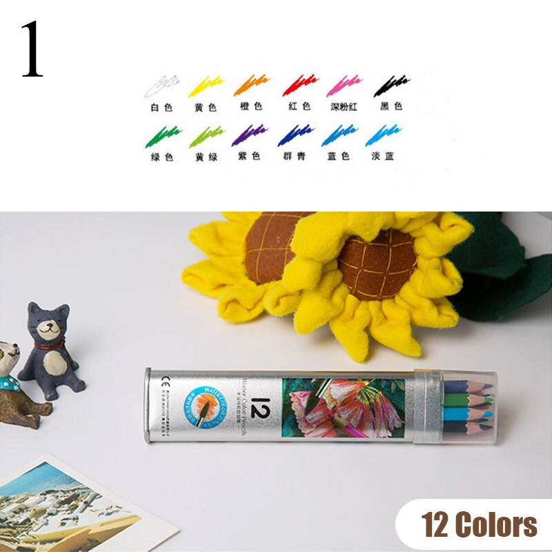 12/24/36/48 Kleuren Aquarel Potlood Water Oplosbare Gekleurde Tekening Potloden Kunstenaar Schilderij Schetsen Voor Kunst School Supplies: 1