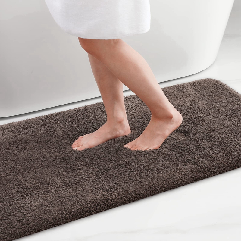 Olanly-alfombra de baño de lujo, alfombra de ducha absorbente, alfombra gruesa antideslizante para suelo de cocina, decoración suave y esponjosa para sala de estar, alfombra de felpa: 1000mm x 1000mm / Verde claro