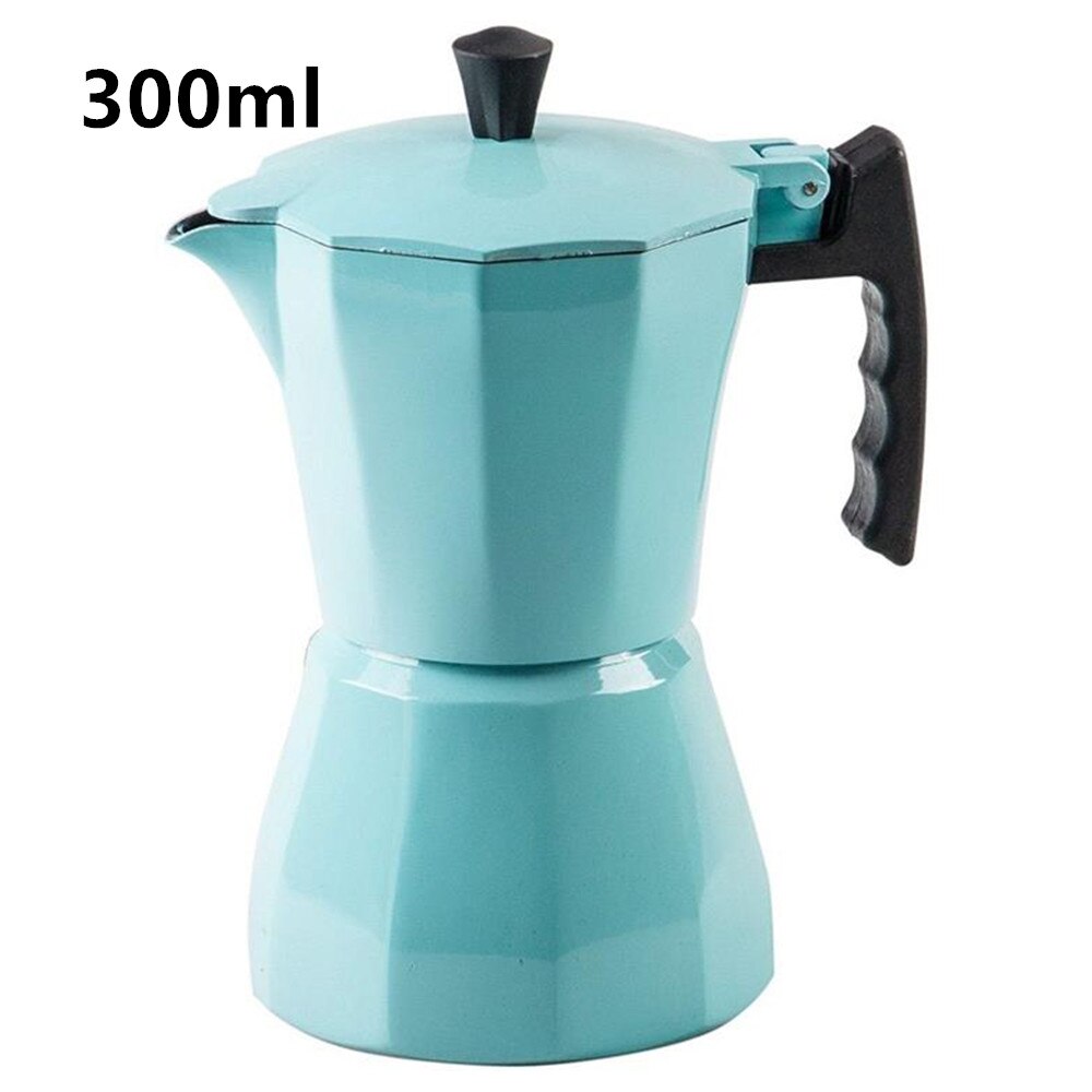 150/300ml aluminium perkolator kaffebryggare spis topp kök café verktyg espresso kaffebryggare gas spis elektrisk keramisk spis: Blå 300ml