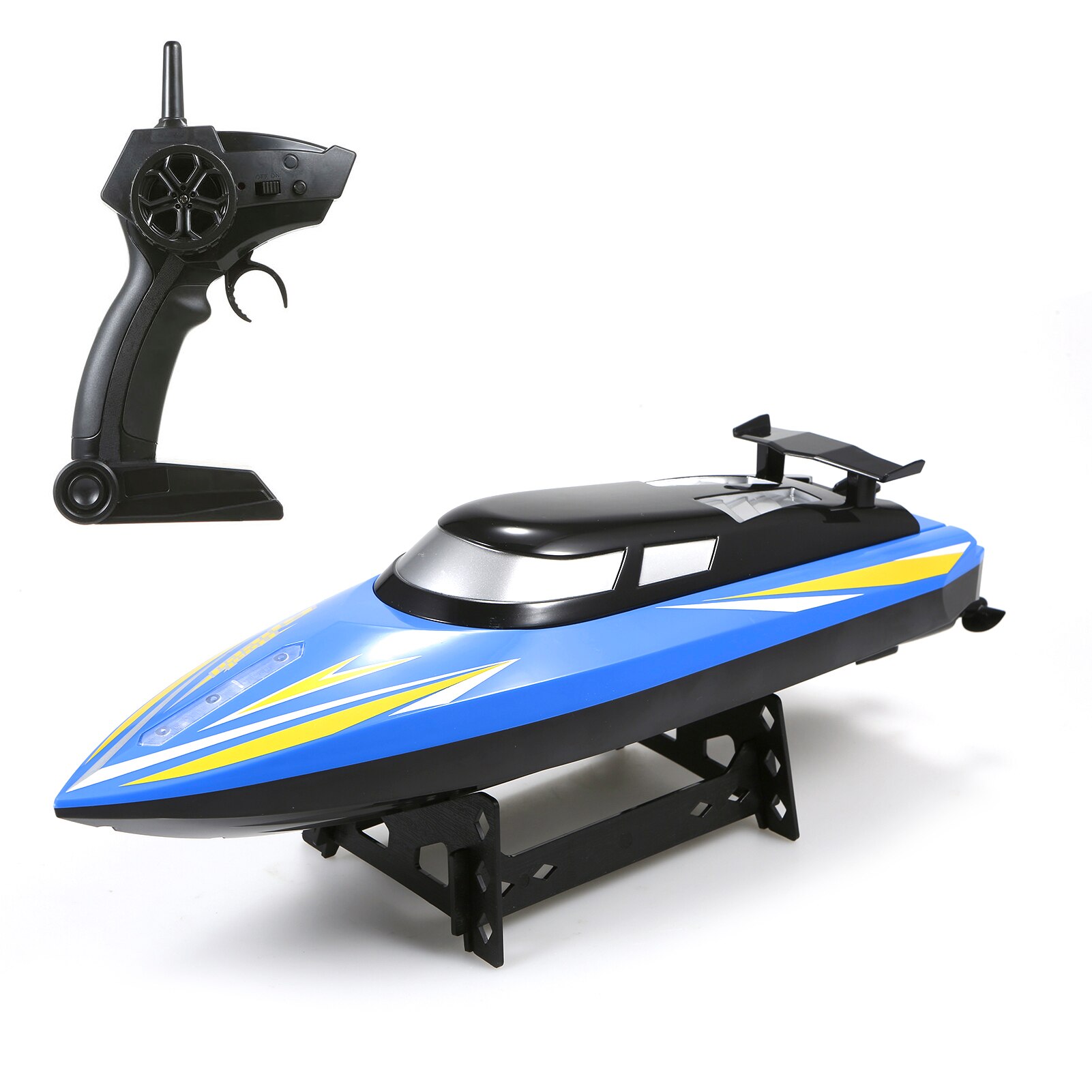 Bateau télécommandé 25 km/h 2.4GHz, grande taille RC, jouet pour enfants adultes garçons, 3 vitesses, alarme de batterie faible