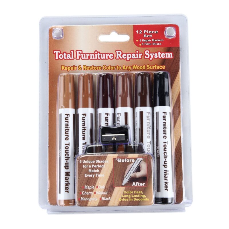 Wood Repair Kit Furniture Paint Floor Repair Floor Wax Crayon Scratch Patch Paint Pen Wood Composite Repair Materials: C