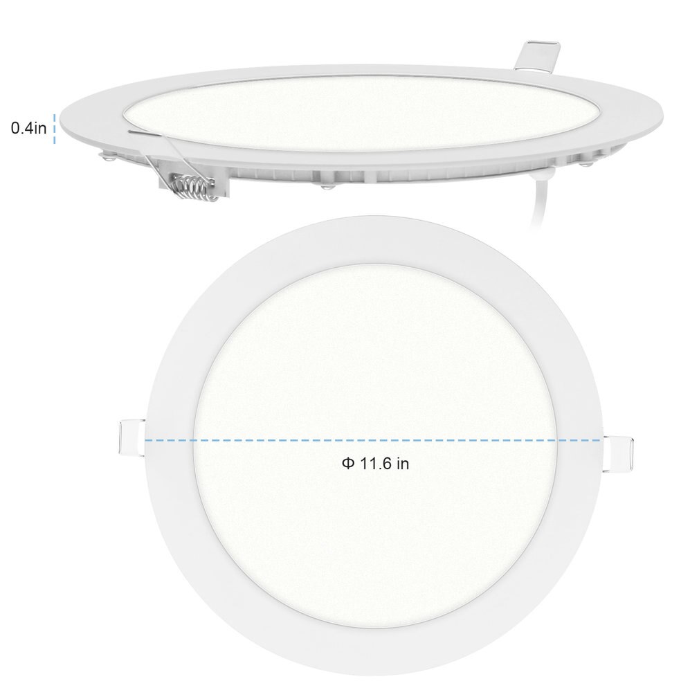 24W Super Bright Ultra-thin LED Panel Light Ceiling Lamps Recessed Light Fixture Kit with LED Driver 275mm Open Hole Round