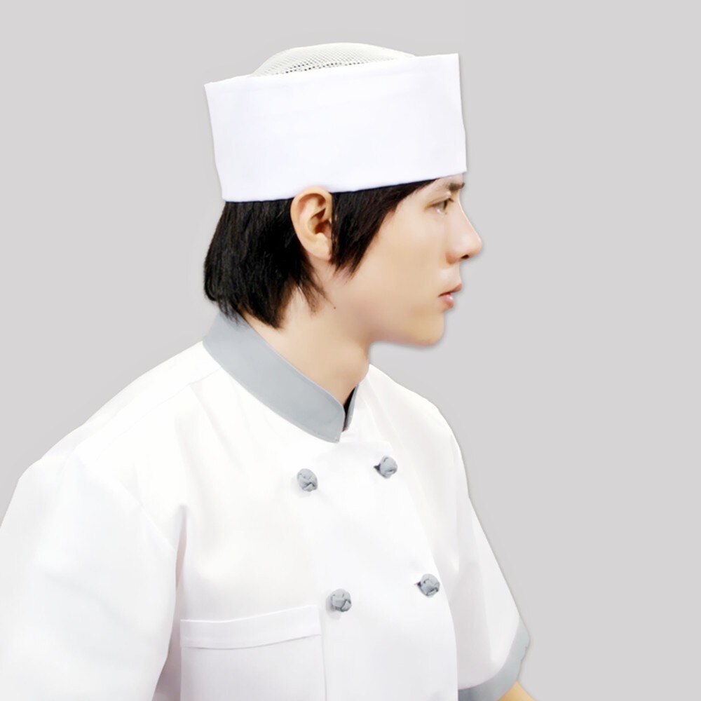Cuisinier chapeau Chef cuisine hôtel nourriture travail femme de ménage hommes femmes Western Restaurant nourriture atelier blanc Sushi gâteau Dessert magasin ménage: White Net top