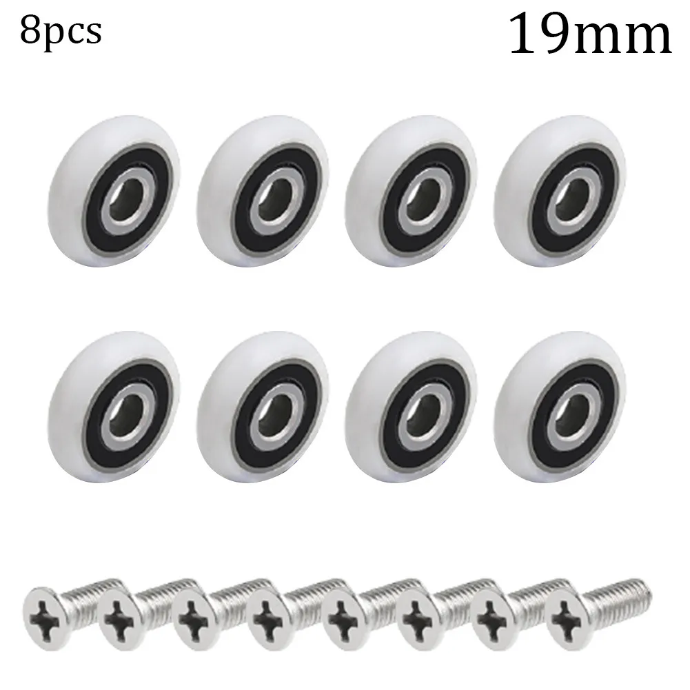 8 Stuks Douchedeur Roller Op Lagers Bad Kast Runner Wielen 19/23/25 Mm Katrol Schuifdeur kledingkast Koffer Meubels Thuis: Oranje