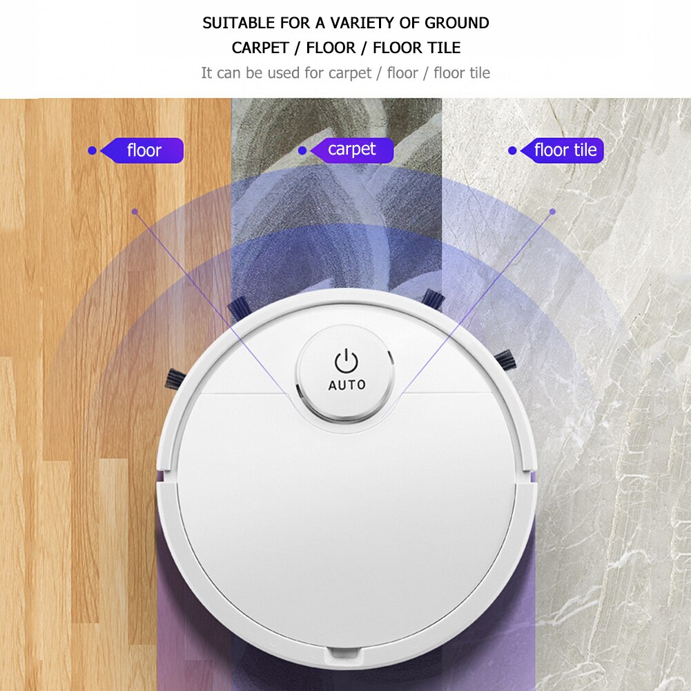 Intelligent Sweeping Robot Vacuum Smart Sensor Strong Suction Quiet Operation Robotic Vacuum Cleaner for Pet Hair Carpet Floor