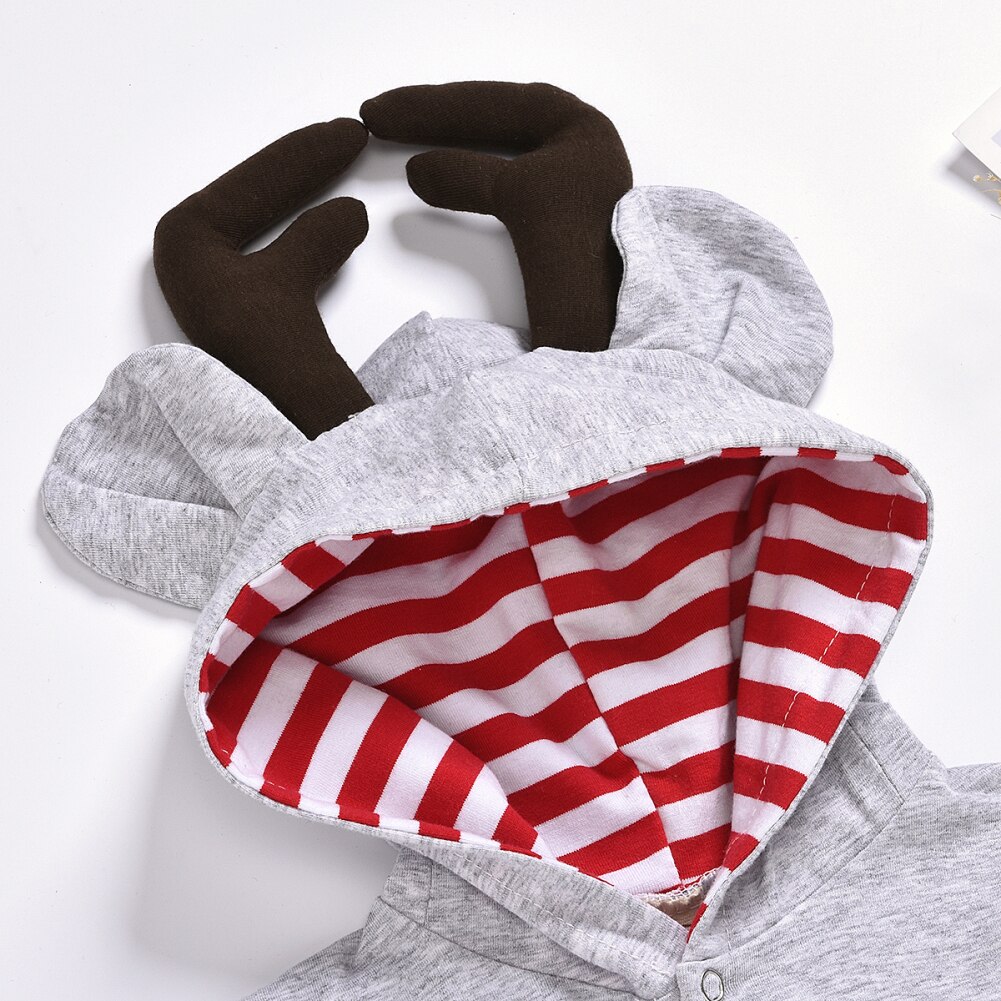 Christmas Infant Baby Girl Boy Rompers 0-18M Long Sleeve Antlers Cartoon Romper Overall Clothes Set