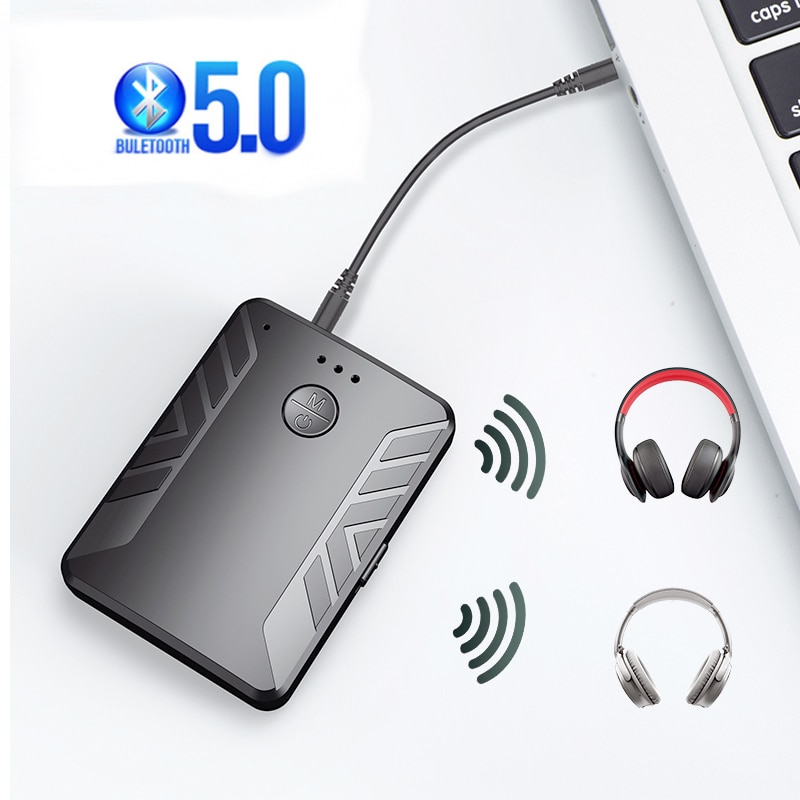Trådløs bluetooth adapter 5.0 kan tilslutte to bluetooth øretelefoner, hjemme og bil bluetooth modtager sender på samme tid