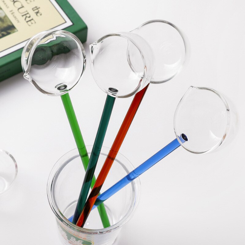 Glas Handcrafted Löffel Mit Spitzen Spitze Tee Löffel Tropfen nachweisen Wärme Beständig Löffel Mit geneigt Spitze