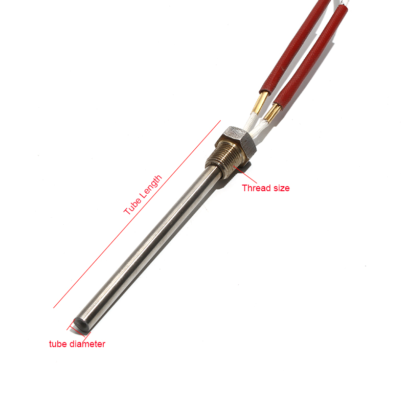 LUJINXUN DN6/10mm Riscaldatori a Cartuccia Filettata 12V 24V 50-180W Elemento Riscaldante 6mm x 50-200mm per Macchine per Stampaggio a Compressione 1PC