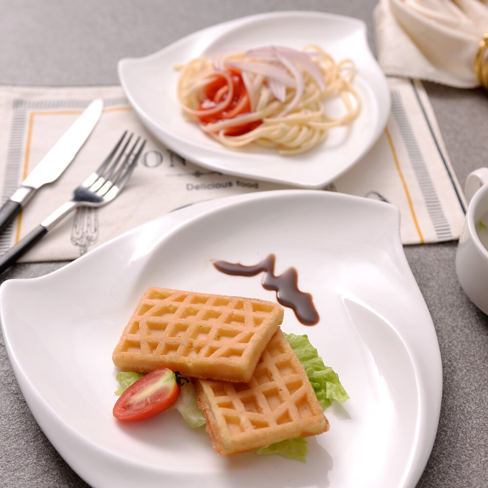 8inch/10inch high end hotel restaurant dishes ceramic plate breakfast dinner plate snack tray bone china food dishes