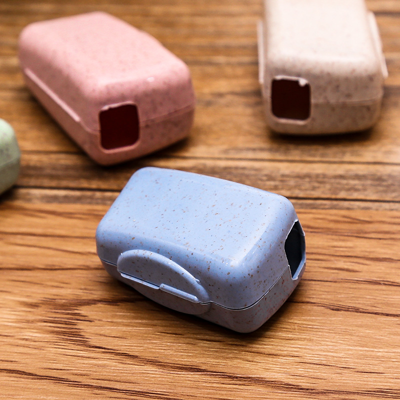 4 st/set bärbart resetandborstskydd tvättborstlockshållare box resetillbehör förpackning och förvaring