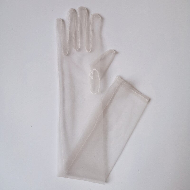 Gants en Tulle Transparent pour femmes, longs et fins pour dames, mitaines à doigt complet, élégants, accessoires de mariage