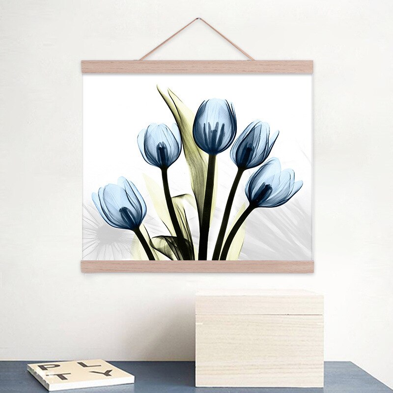 Marco de póster magnético foto de pared de madera Imagen Arte colgador cartel soporte pergamino colgante hogar pared decoración marco