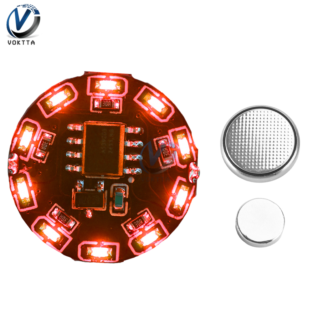 Anillo LED direccionable Individual interruptor de luz de Control de inducción magnética LED 16Leds RGB Controlador LED Lampes Kit de luces de flujo: Oro