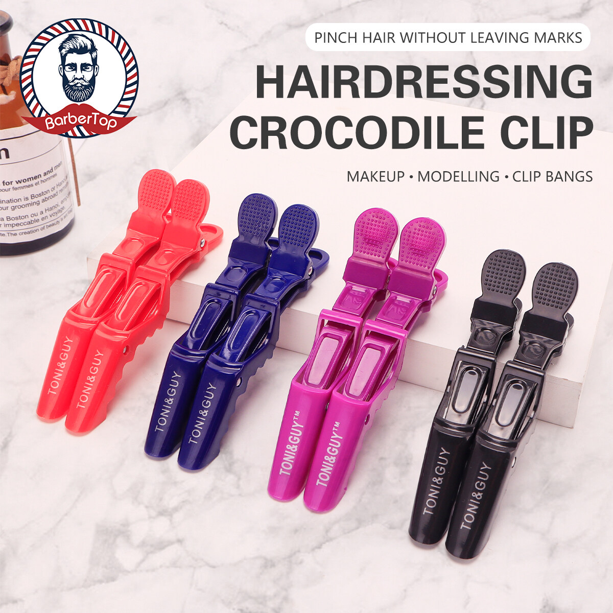 6PCS Alligator Haar Clip Professionele Kappers Klemmen Plastic Haar Klauw Kapper Salon Styling Haarspelden Haaraccessoires