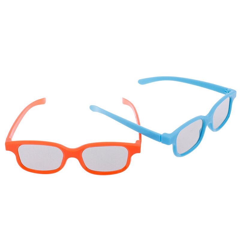 Gafas 3D polarizadas para niños, lentes de talla para niños, circulares, pasivas, 3D, películas, TV, películas, 2 colores, 1 ud.