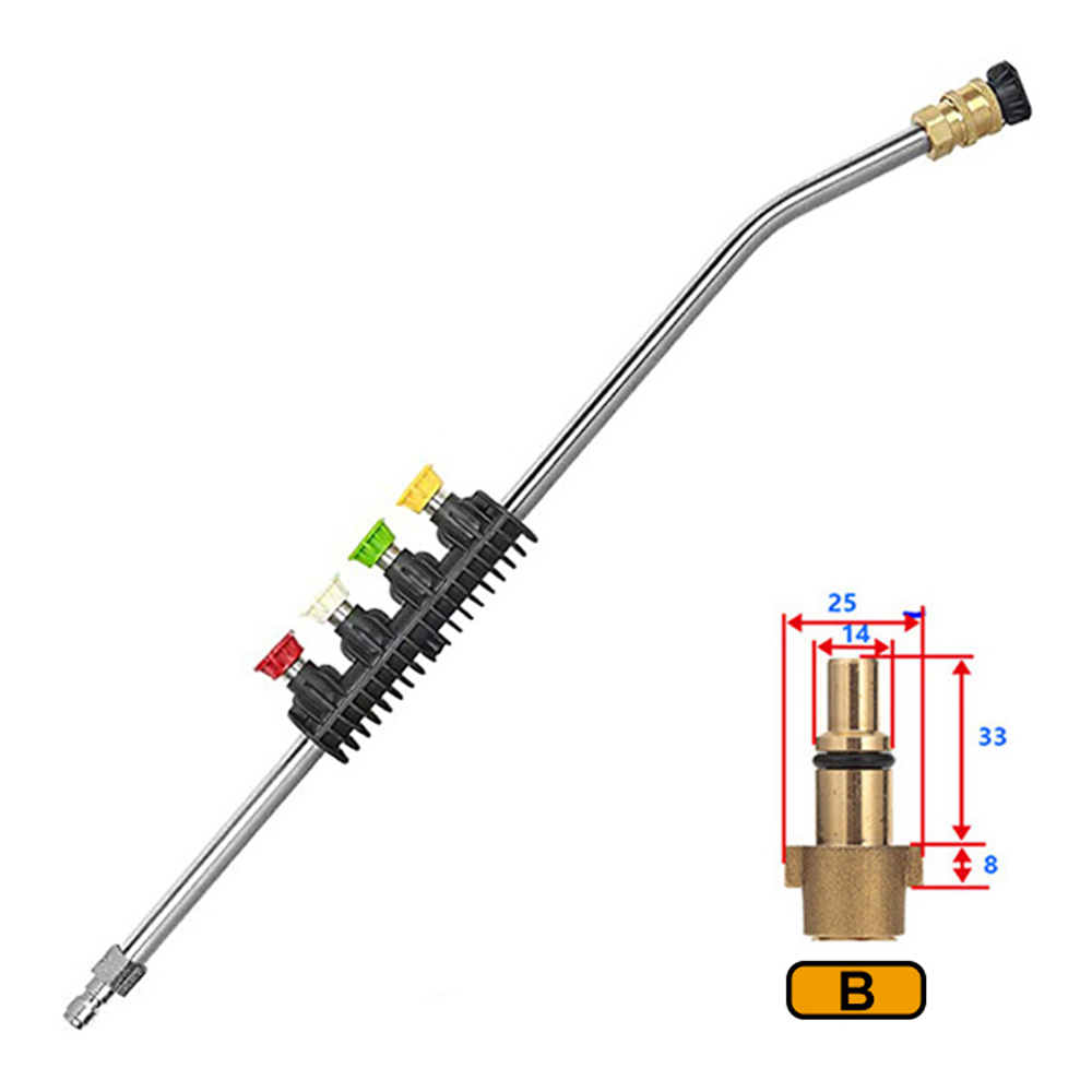 Pressure Washer Wand Extension 30 Degree Curved Angled Undercarriage and Gutter Cleaner Attachment 1/4 Inch Quick Connect 22Inch: B