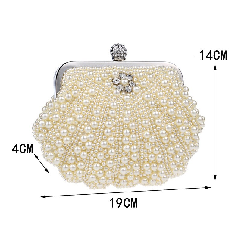 Vrouwen Messenger Kralen Avondtassen Luxe Diamanten Parel Shell Vrouwen Tas Schoudertas Clutch Bag voor Wedding Party Make Up Tassen