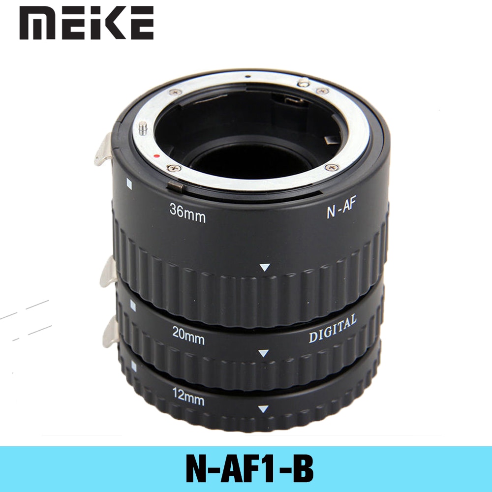 Meike Macro Lens Voor Camera, Adapter Ring Voor Nikon D3100 D5000, 12, 20, 36Mm, met Autofocus, Alle Lenzen Voor Dslr Af, N-AF1-B,