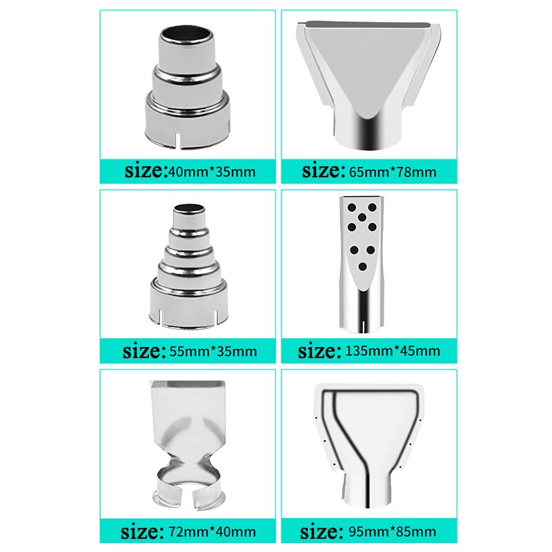 Multifunctional Heat Gun Variable Temperature Advanced Electric Air Gun Power Tool Industrial Electric Air Gun: 6 pieces