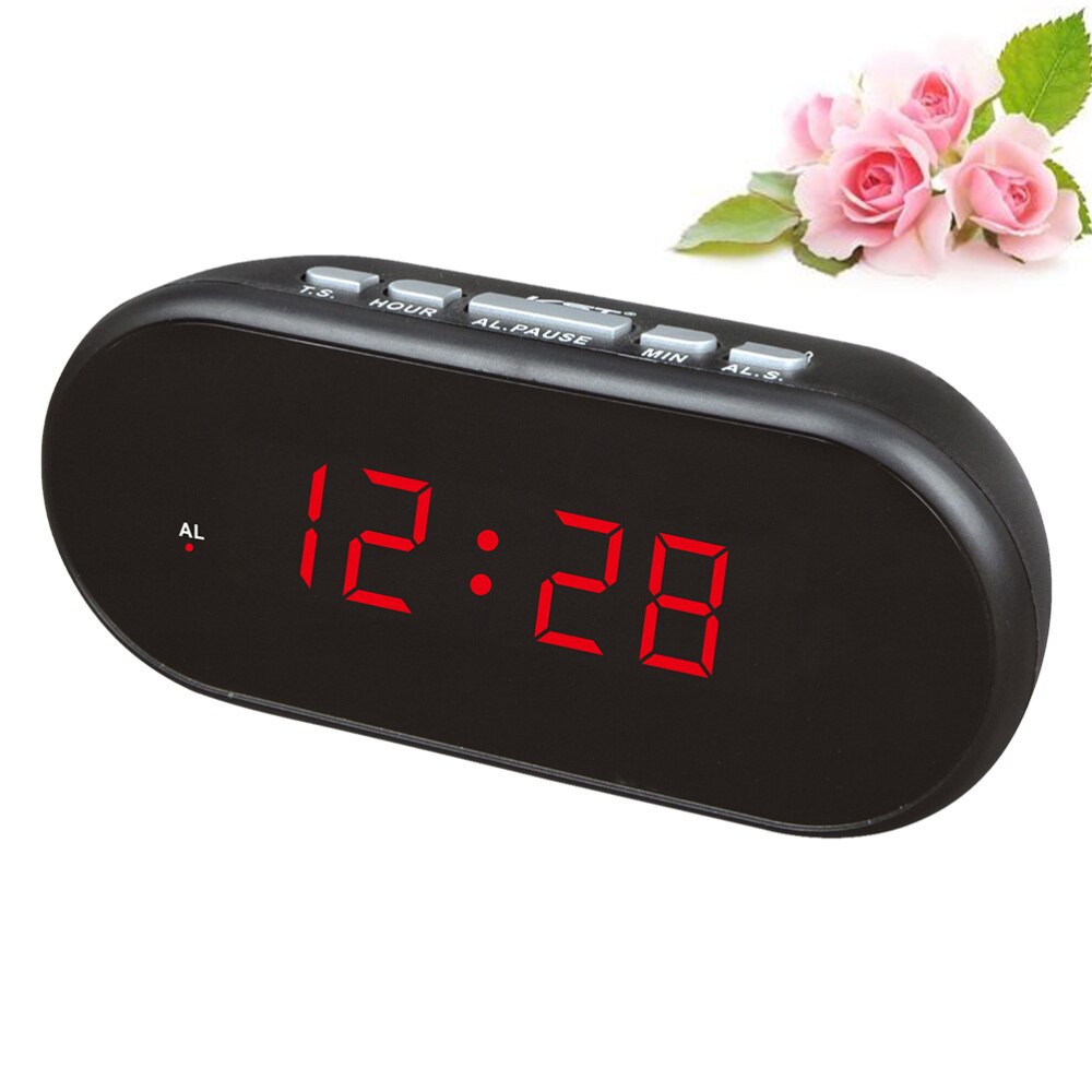 USB LED Alarm Clock Clock Multi-Function Digital Alarm Clock for Home School (Red)