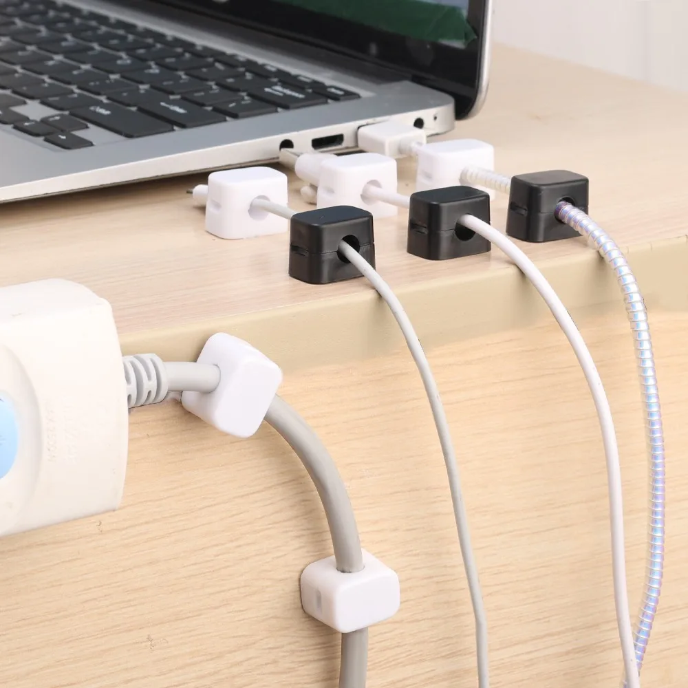 1/6/12 Stuks Magnetische Kabel Clips Zelfklevende Snoer Houder Kabelmanagement Winder Protector Desktop Tidy Usb lader Kabel Houder