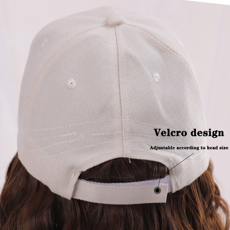 Berretto da baseball con capelli lunghi lisci capelli finti parrucca cappello estensioni dei capelli sintetici cappello con capelli parrucchino naturale per le donne