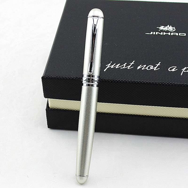 JINHAO 750 Stift Geschäft Schreiben Liefert Grau 0,7mm Feder Gel Stift Schach boad Rolle Ball Kuli luxus Schreiben tinte schwarz Nachfüllung