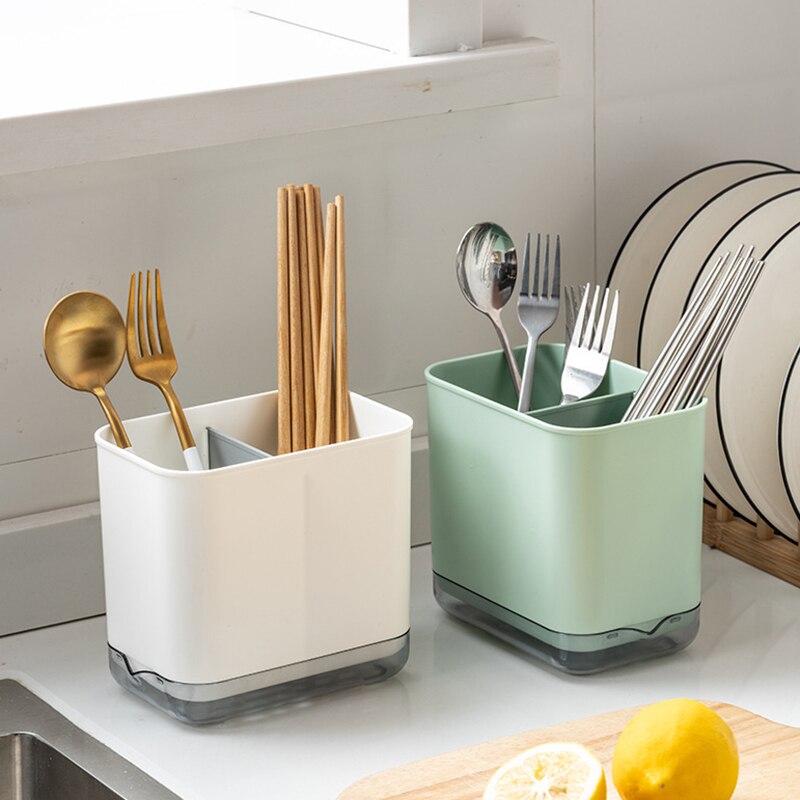 Multifunctional Spoon Fork Knief Chopstick Drain Box Tableware Storage Holder Double Layer Cutlery Shelf Kitchen Organizer Rack