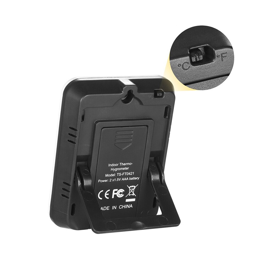 Home Hygrometer Temperature Monitor Wireless Digital Multifunction Desktop Weather Station LCD Display Office Thermometer Indoor