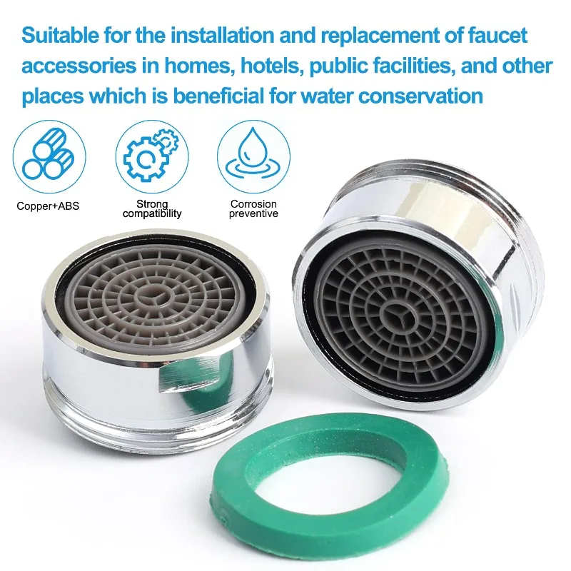 Aireador de grifo antisalpicaduras, grifo reemplazable para ahorro de agua, rosca de boquilla de grifo, burbujeador de grifo de cocina de 24mm, utensilios para el baño y el hogar