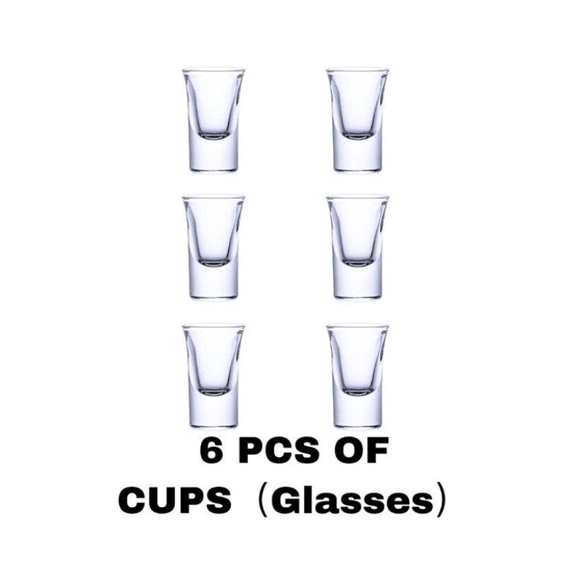 6 Shot Wine Glass Dispenser Holder Caddy Liquor Dispenser Party Beverage Drinking Games Glass Dispenser Party Bar Accessory: transparent glasses