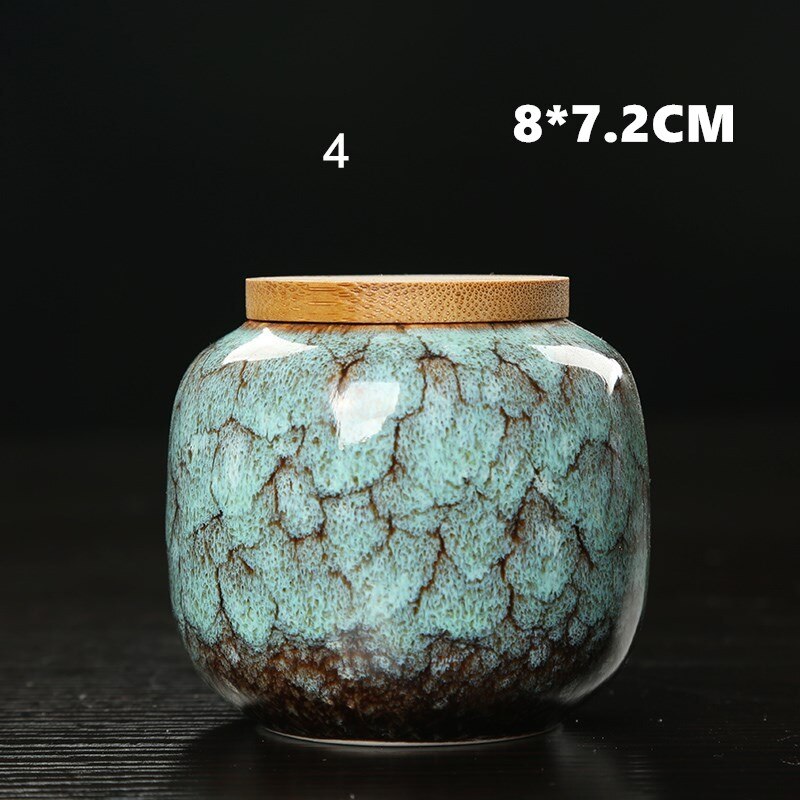 650ml Sealed Ceramic Porcelain Tea Caddy Teaware Pot Kiln To Tea Pot Household Storage Container Tea Container Ceramic Container: S GREEN