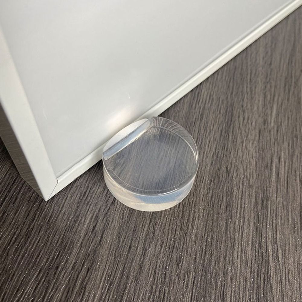Anti-collision Self Adhesive Transparent Door Stopper Non Perforated Light Weight Silicone Door Stop D Shape PVC Door Block Door