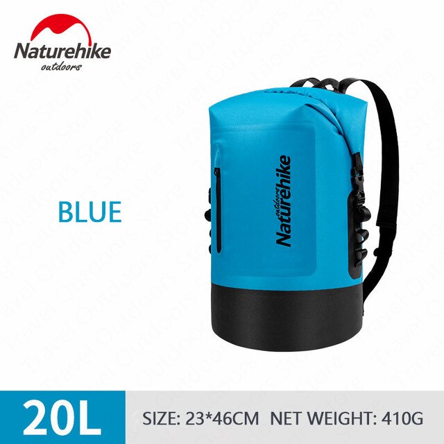 Bolsa seca impermeable de 20L, 30l y 40L para kayak de navegación, pesca descenso de ríos, natación, snowboard flotante, Camping, mochila para exteriores: 20L Blue