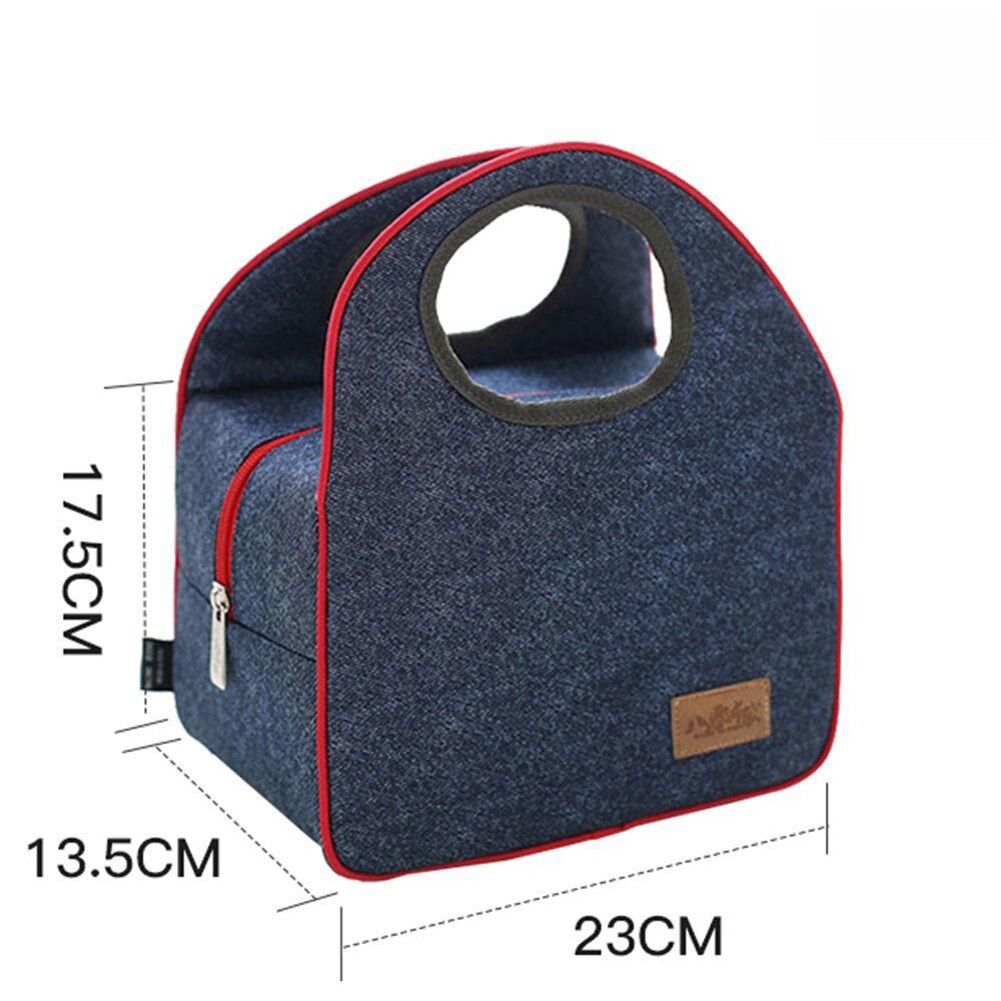 Portable Tote Heat Insulated Lunch Storage Cooler Food Box Denim Thermal Bag Portable Heat-insulated Cooler Lunch Box Tote: 1