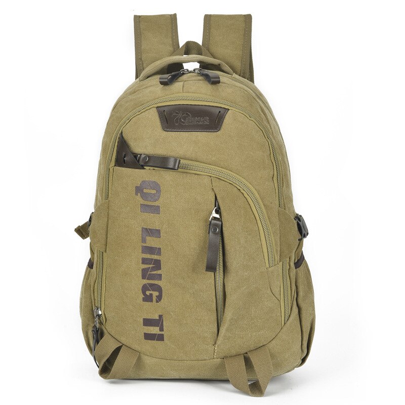 Chuwanglin rygsæk til mænds bærbare rygsæk lærred mandlige rygsække stor kapacitet skoletasker vintage rejsetaske  a7610: Brun 3